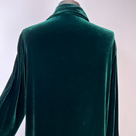 Vintage First Issue Button Up Women Medium Velour Shirt Silk Work Party Top Core - Picture 11 of 15